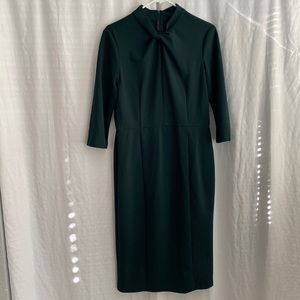 Donna Morgan Crepe Sheath Evergreen Midi Dress Size 12
